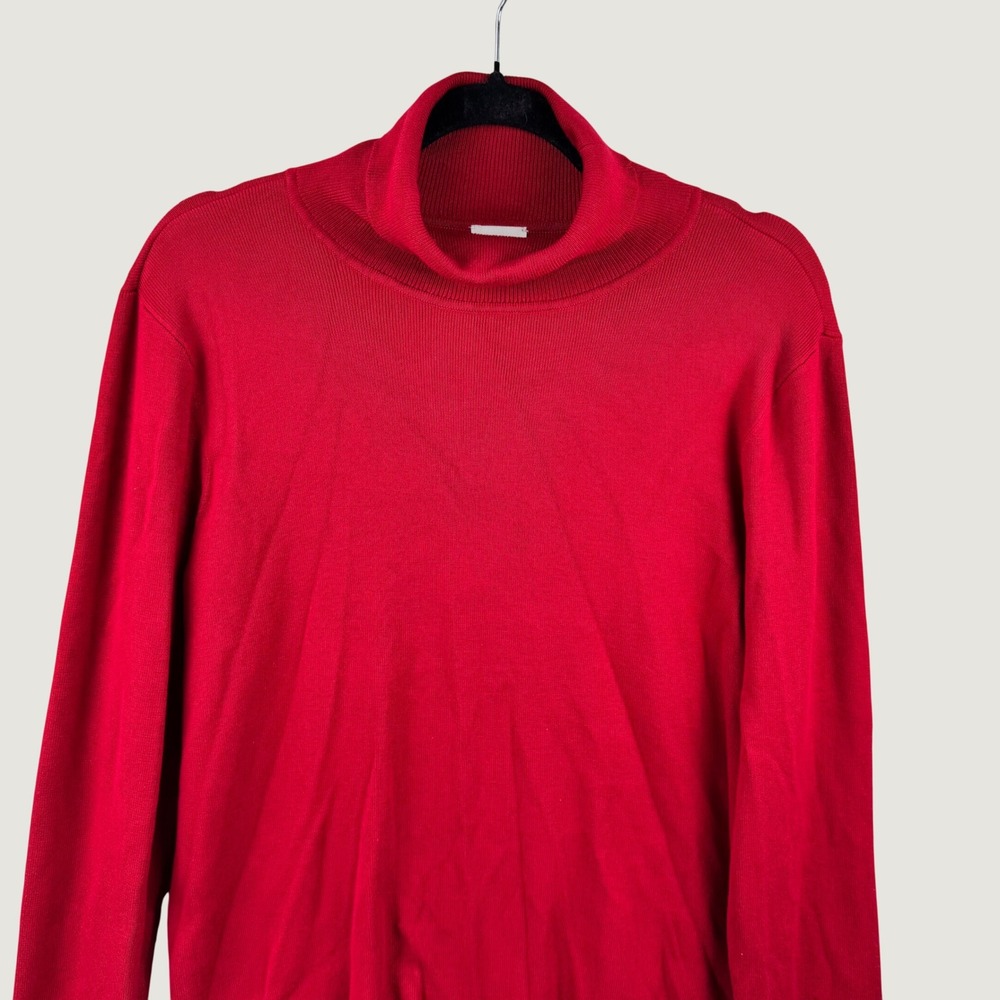 Chico's Turtleneck Sweater 3 Womens XL Red Office Classic Layering Holiday Cozy - Picture 3 of 11